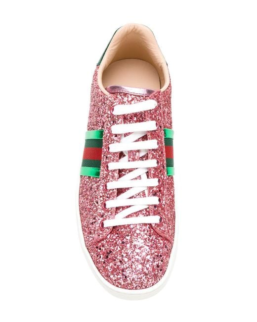 pink glitter gucci shoes