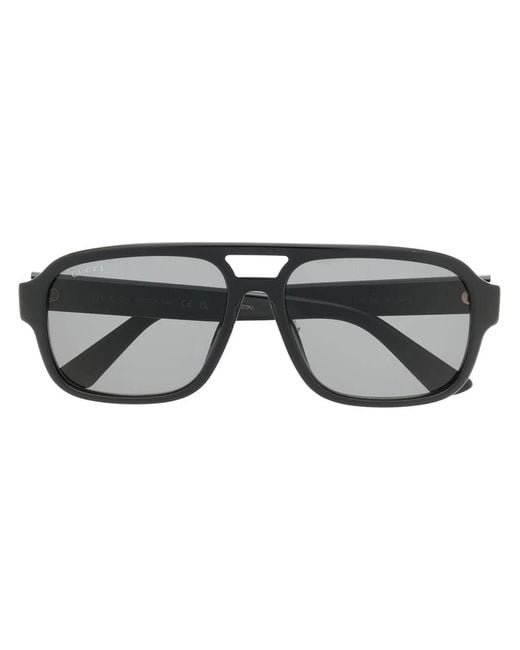 Gucci Black Pilot-Frame Sunglasses for men