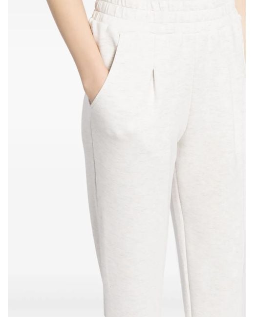 Varley White Mélange-Effect Tapered Trousers