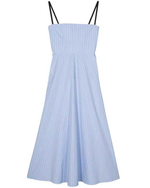 Tela Blue Striped Midi Dress