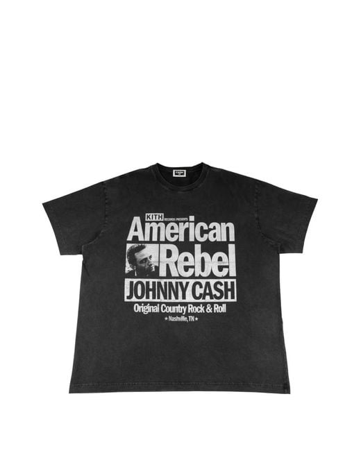 Kith Black X Johnny Cash American Rebel T-Shirt for men