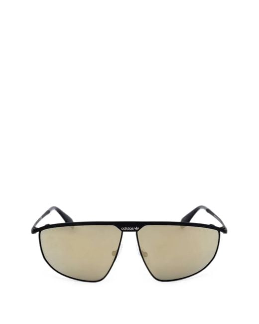 Adidas Black Pilot-Frame Logo-Print Sunglasses for men