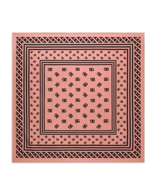 Foulard Con Monogramma di Dolce & Gabbana in Pink