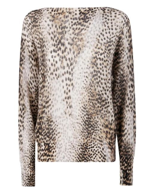 Twinset Brown Pullover mit Leoparden-Print
