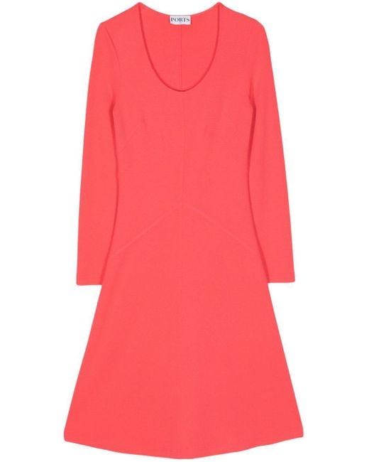 Ports 1961 Pink Long-sleeve Jersey Dress