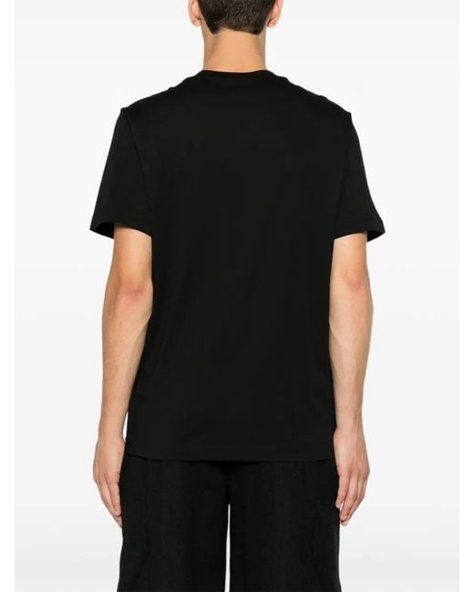 Moncler Black Logo-Patch T-Shirt for men