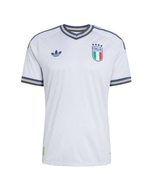 Adidas Blue Figc Italy 26 Authentic Jersey T-Shirt for men