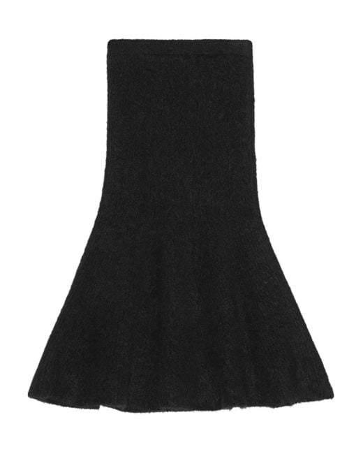 Remain Gebreide Flared Midi-Rok in het Black