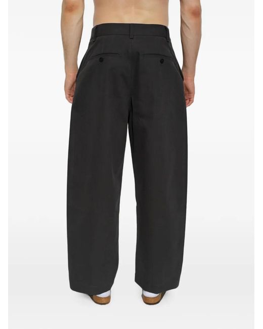 Studio Nicholson Black Minard Wide-Leg Trousers for men