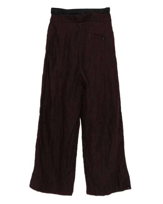 Masnada Black Layered Drawstring Trousers