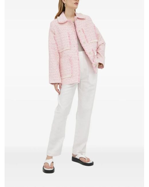 Samsøe & Samsøe White Pantalon À Design Plissé