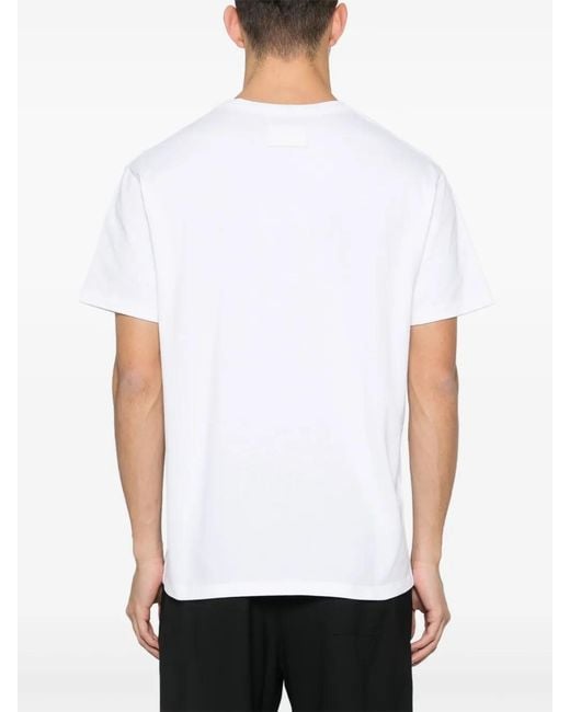 Valentino Garavani White Logo-Patch Cotton T-Shirt for men