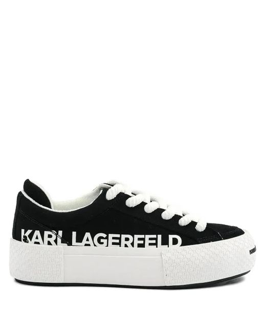 Karl Lagerfeld Black Logo-Print Sneakers