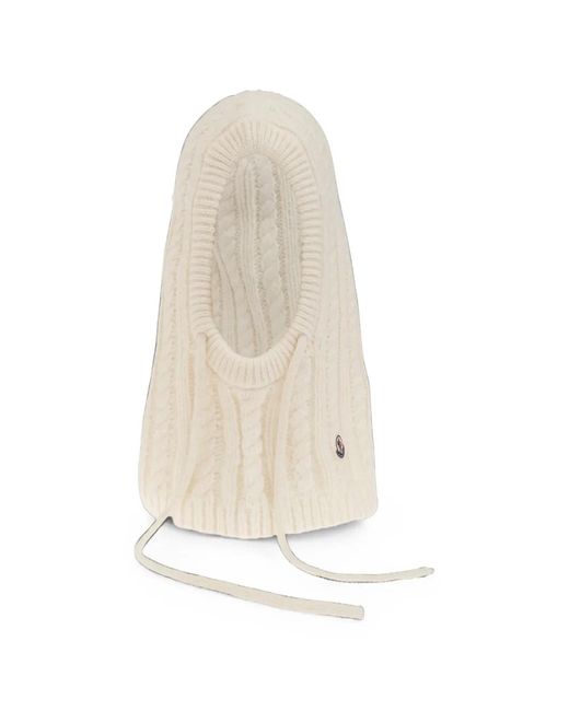Moncler White Cable-Knit Balaclava