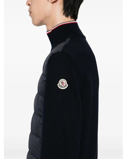 Moncler Blue Quilt Knit Jacket for men