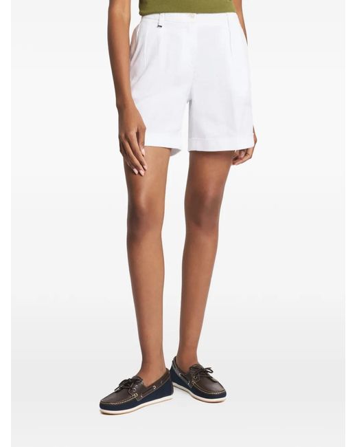 Fay White Pleated Shorts