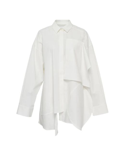 Camisa Drapeada Enfold de color White