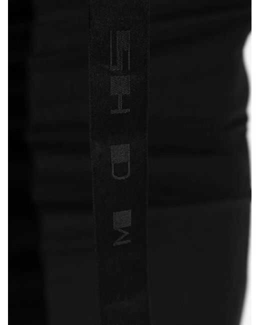 Rick Owens Black Short-Sleeve Draped-Hemline Top