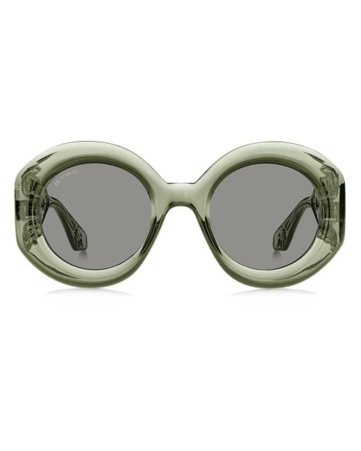 Etro Gray Paisley Round-frame Sunglasses
