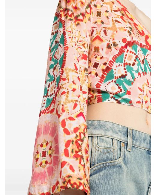 Ba&sh Orange Lucia Asymmetric Top