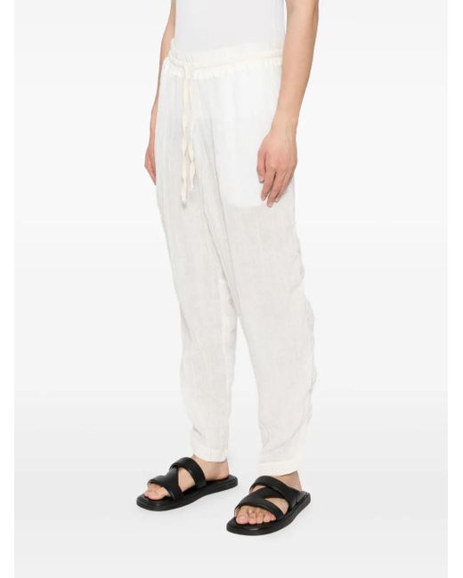 Tessitura Body Couture White Drawstring Cuffed Trousers for men