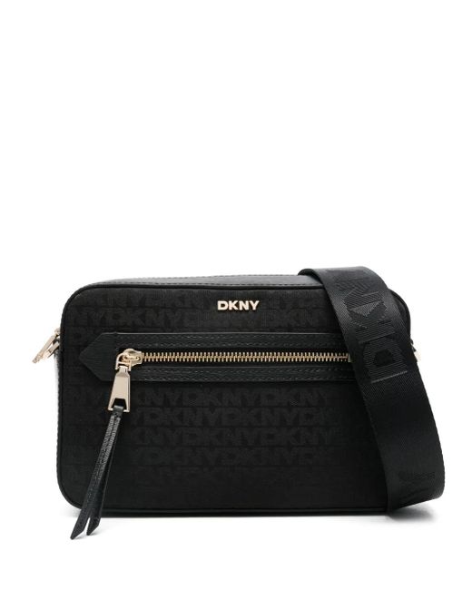 DKNY Black Bryant Ave Logo-Print Crossbody Bag