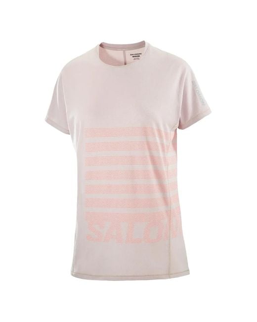 Salomon Pink Logo-Print Short-Sleeve T-Shirt