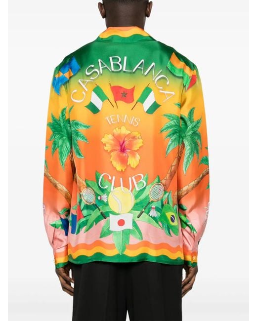 Camisa Tennis Club En Fleur Casablanca de hombre de color Green