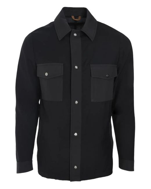 Luigi Borrelli Napoli Black Virgin Wool Shirt for men