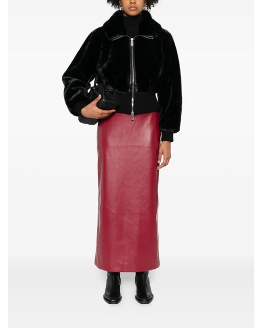 Pinko Black Ribbed Hem Zip Jacket