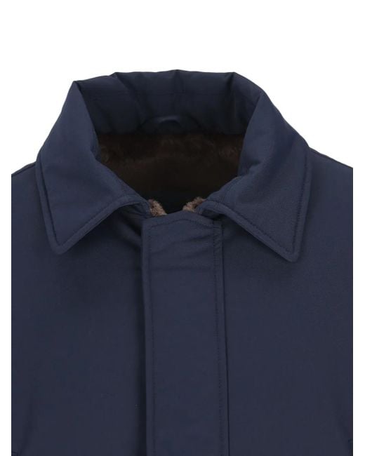 Herno Blue Flap-Pocket Padded Jacket for men