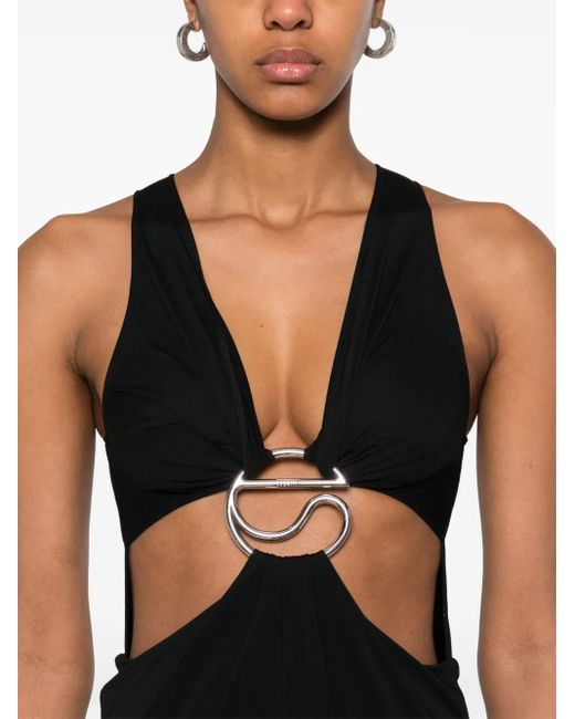 Coperni Black Maxi Dress With Deep V-Neckline