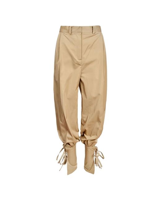 Ioana Ciolacu Natural Pantalon Ballon À Fermeture Nouée