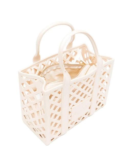 Marc Ellis Natural Lattice-Detail Shoulder Bag