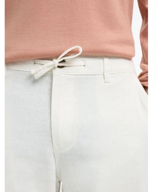 SELECTED White Loose Brody Trousers for men