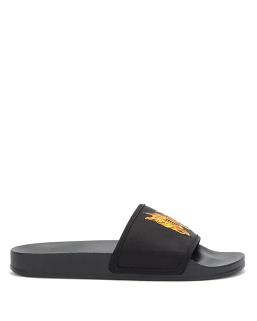 Palm Angels Multicolor Flame Monogram-Print Slides for men
