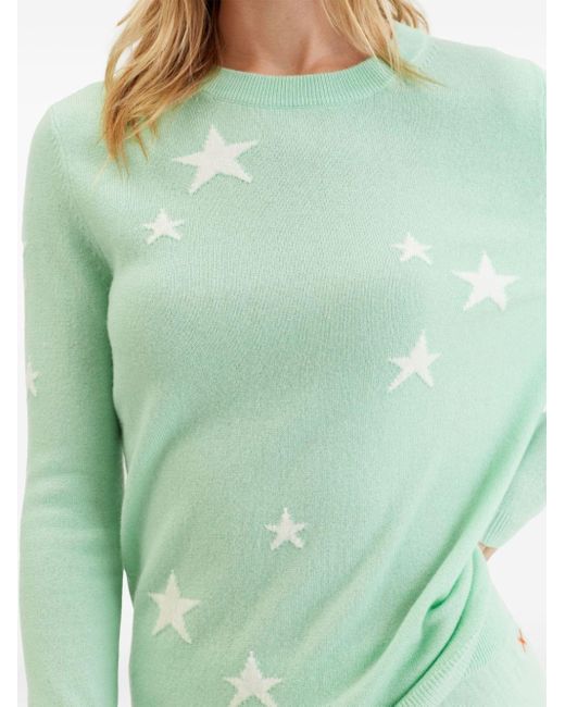 Chinti & Parker Green Star Intarsia-knit Jumper