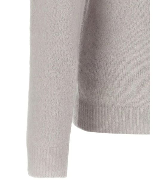 Roberto Collina Gray Crew-Neck Sweater for men
