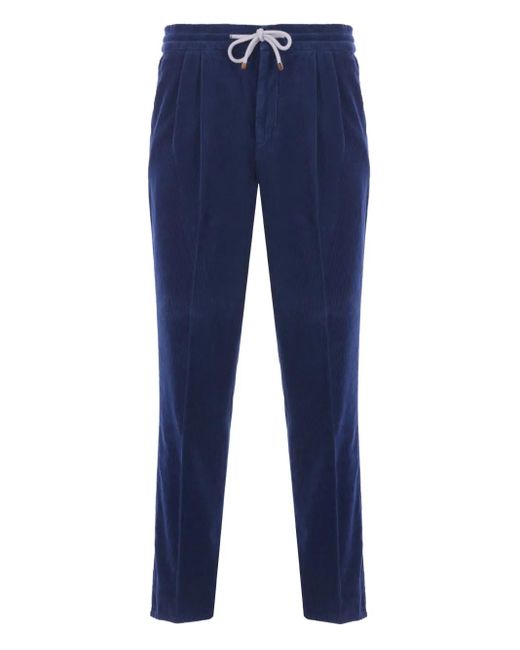 メンズ Brunello Cucinelli コーデュロイ ドローストリングパンツ Blue