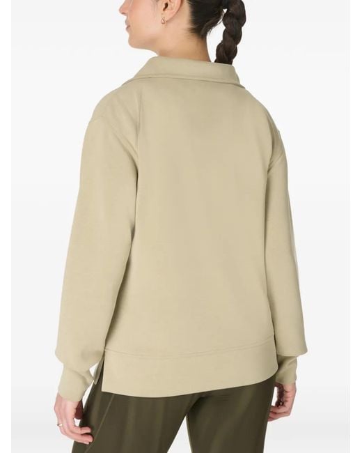 Sweaty Betty Natural Sand Wash. Quarter-Zip Sweatshirt