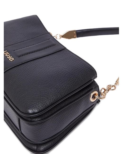 Liu Jo Black Small Logo-Lettering Shoulder Bag