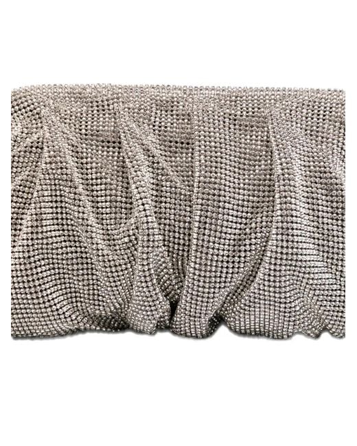 Benedetta Bruzziches Gray Crystal-Embellished Clutch Bag