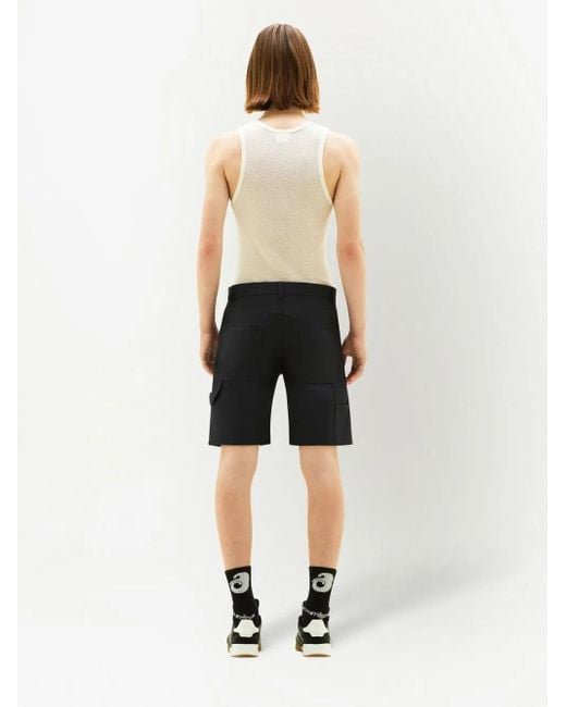 Courreges Blue Twill Bermuda Shorts for men