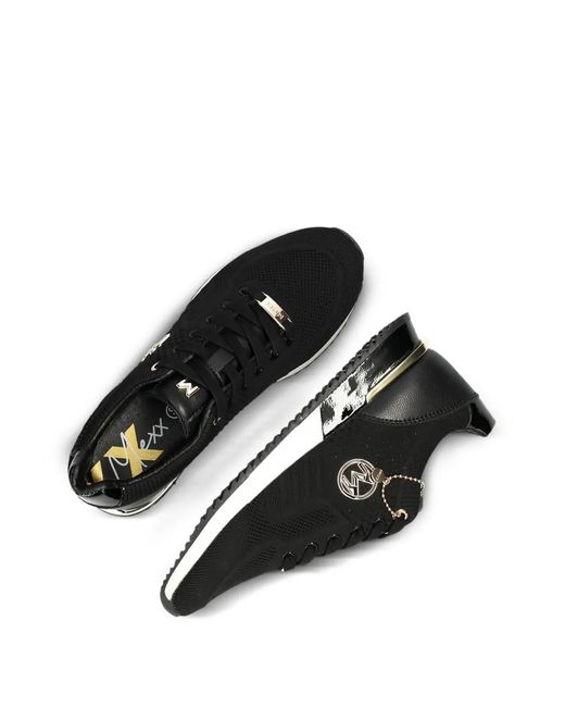 Mexx Black Logo-Plaque Knit Sneakers