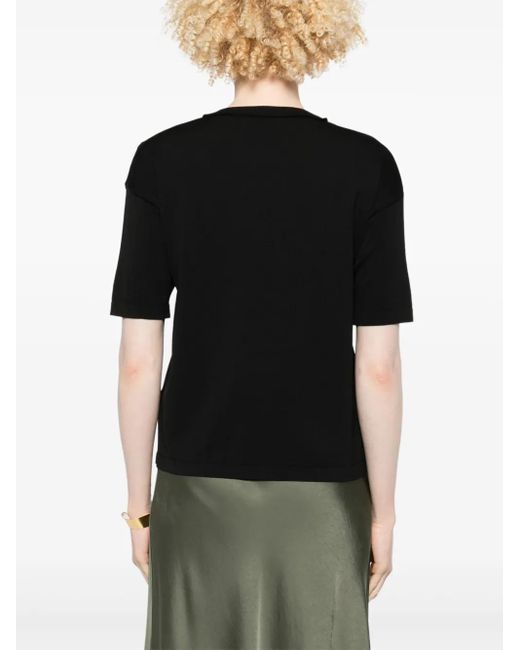 Daniele Fiesoli Black Fine-Knit T-Shirt