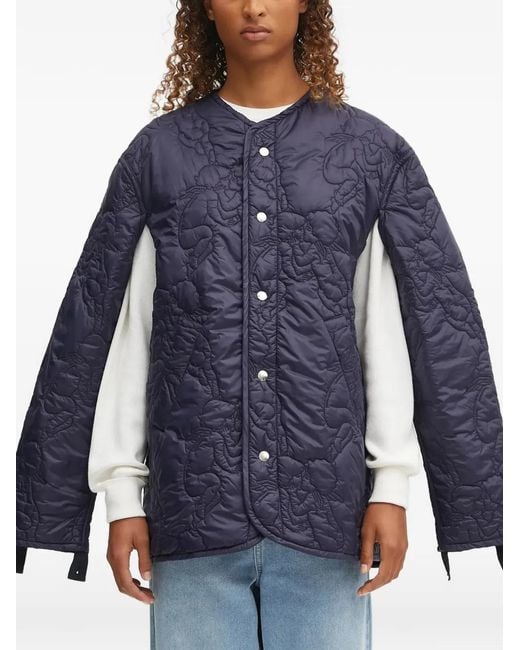 Fiorucci Blue Quilted Button Jacket