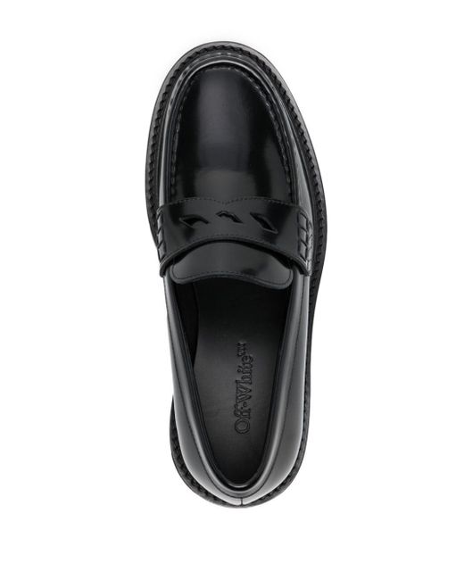 Off-White c/o Virgil Abloh Black Combat Leather Loafers