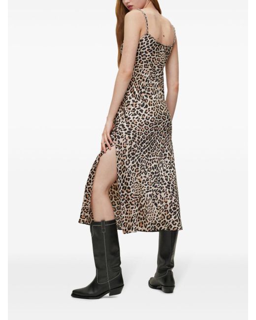 Slip dress con estampado de leopardo HUGO de color Natural