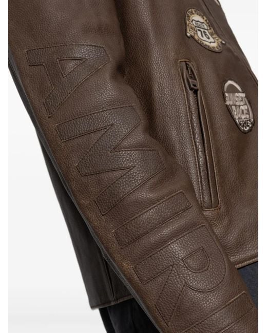 Amiri Brown Leather Jacket for men