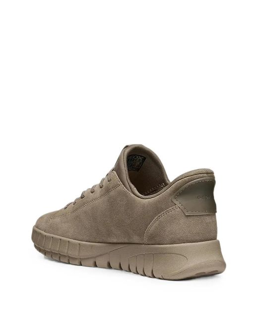 Geox Brown Suede Lace-Up Sneakers